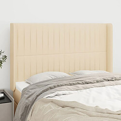 Maison Chic Tête de lit scandinave avec oreilles,meuble de chambre Crème 147x16x118/128 cm Tissu -MN81173