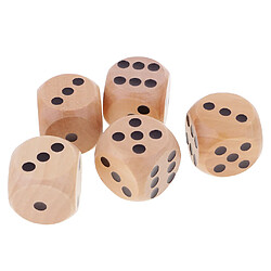 Avis 5 pièces / ensemble 3cm dés en bois d6 dés dés pointillés à six faces pour d u0026 d trpg jouet noir