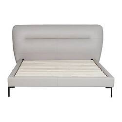 Avis Vente-Unique Lit 160 x 200 cm - Cuir - Taupe - Avec matelas - JODALA