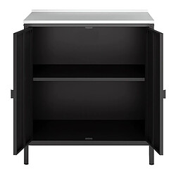 Helloshop26 Armoire de jardin acier laqué 92 x 80 x 50 cm noir mat 03_0006354