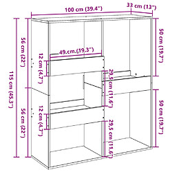 vidaXL Cloison de séparation blanc 100x33x115 cm bois d'ingénierie pas cher