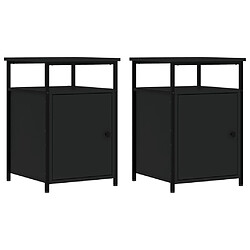 vidaXL Tables de chevet 2 pcs noir 40x42x60 cm bois d'ingénierie