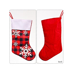 Acheter C34 2PCS Décoration de Noël Flocon de neige Flocon rouge et noir Chaussettes de Noël Chaussettes de Noël Sac cadeau de Noël Décoration Chaussettes de bonbons