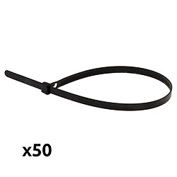 Lot de 50 colliers réutilisables 7,6x 370mm - noir - Zenitech