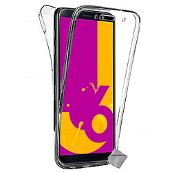 Htdmobiles Coque silicone gel fine 360 integrale pour Samsung Galaxy J6 (2018) + film ecran - TRANSPARENT