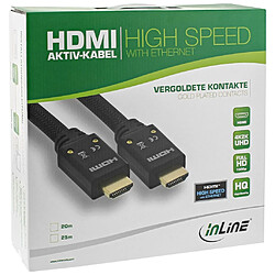 Avis NEDIS Câble HDMI haute vitesse actif InLine® avec Ethernet, 4K2K, M / M, contacts noirs et dorés, 25 m