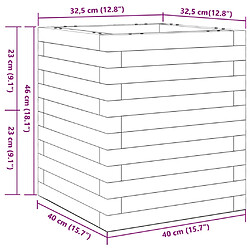 vidaXL Jardinière blanc 40x40x46 cm bois de pin massif pas cher