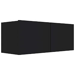 vidaXL Meuble TV Noir 80x30x30 cm Bois d’ingénierie