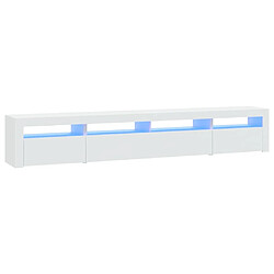 Maison Chic Meubles TV avec lumières LED - Banc TV pour salon Blanc 240x35x40 cm -MN75262