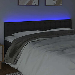 Avis Maison Chic Tête de lit scandinave à LED,meuble de chambre Noir 160x5x78/88 cm Similicuir -MN32495