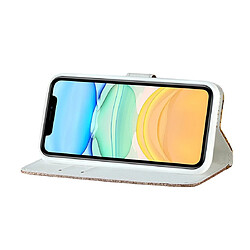 Wewoo Coque Etui à rabat en cuir de crocodile pour iPhone 11 support et emplacements de cartes et porte-monnaie Or pas cher