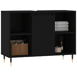 Avis Maison Chic Armoire de salle de bain,Meuble de rangement,Meuble haut noir 80x33x60 cm bois d'ingénierie -GKD663471