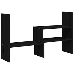 vidaXL Support pour moniteur Noir (39-72)x17x43 cm Bois de pin solide