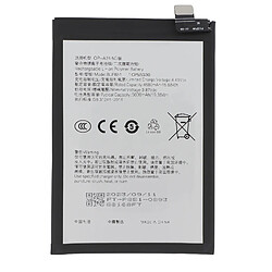 Avizar Clappio Batterie interne pour Oppo A74 5000mAh modèle BLP851 Noir