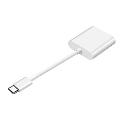 Avizar Lecteur Carte Universel pour micro SD / SD / TF, Adaptateur USB-C - Blanc