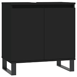 Maison Chic Armoire de salle de bain,Meuble de rangement,Meuble haut noir 58x33x60 cm bois d'ingénierie -GKD686913