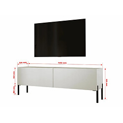 Avis 3XELIVING Meuble TV en couleur Cachemire avec pieds droits en noir, D: l : 140 cm, H : 52 cm, P : 32 cm