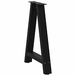 Avis vidaXL Pieds de table basse forme de A 2 pcs noir 50x(72-73) cm acier