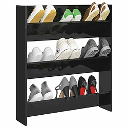 Avis Maison Chic Armoire à Chaussures murale,Meuble de Rangement à Chaussures Noir brillant 80x18x90 cm Aggloméré -MN55071