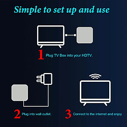 Box Android TV 10.0 UHD 6K Quad Core 2GB+8GB WiFi Dual Band YONIS pas cher