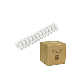 Avis Ledkia Pack 6 Dominos de Connexion Électrique 12 Plots Blanc 4 mm