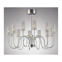 Luminaire Center Suspension Martina 12 Ampoules chrome poli/cristal