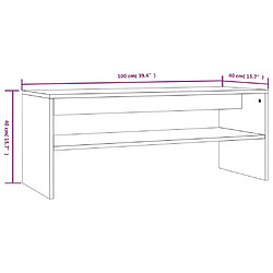 vidaXL Table basse Chêne marron 100x40x40 cm Bois d'ingénierie pas cher