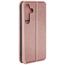 Avizar Étui pour Galaxy S24 Plus Porte-carte Support Vidéo Clapet Magnétique Rose Champagne