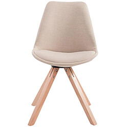 Avis Decoshop26 Lot de 4 chaises de salle à manger design scandinave en tissu crème et pieds en bois clair forme carré 10_0003202