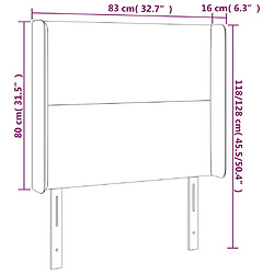 Acheter vidaXL Tête de lit avec oreilles Gris clair 83x16x118/128 cm Tissu