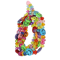 Avizar Bijou de Téléphone Collier Perles et Smiley 110cm Collection Smile Multicolore