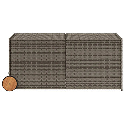 Avis vidaXL Boîte de rangement de jardin et roues gris 283L résine tressée