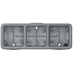 Ledkia Boîtier en Saillie 3 Élements Horizontaux Plexo LEGRAND 069680 Gris