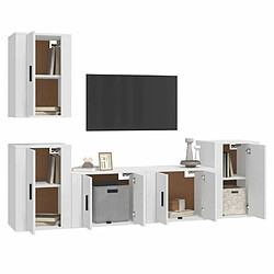 Avis Maison Chic Ensemble de meubles TV 5 pcs pour salon - Blanc Bois d'ingénierie -MN94747