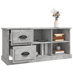 Acheter vidaXL Meuble TV gris béton 102x35,5x47,5 cm bois d'ingénierie