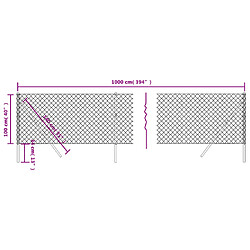 Acheter vidaXL Clôture en mailles de chaîne vert 1x10 m