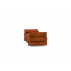 Inside 75 Méridienne design SIGMUND INDU Burnt Orange convertible lit 160*200 cm pieds Acier noir