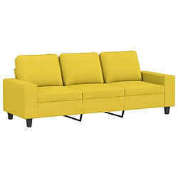 vidaXL Canapé à 3 places Jaune clair 180 cm Tissu