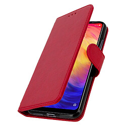 Avizar Housse Xiaomi Redmi Note 7 Étui Portefeuille Support Stand - rouge