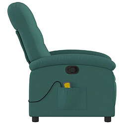 Maison Chic Fauteuil de massage inclinable,Fauteuil luxe de relaxation Vert foncé Tissu -MN76897 pas cher