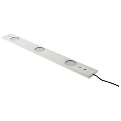 Réglette LED ultraplate 3 spots 6,2W + détecteur de mouvement - inox brossé - Zenitech