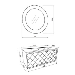 Acheter Kiamami Valentina MEUBLE LAVABO 80CM AVEC TIROIR GRIS CENDRÉ ET MIROIR ROND | MIAMI