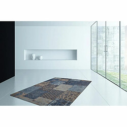 Paris Prix Tapis Tissé Vintage Patchwork Symphony Bleu 120 x 170 cm