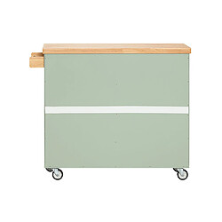 Acheter SoBuy FKW114-GR Îlot Central de Cuisine Buffet avec Plateau en Bois d'Hévéa, Porte-Bouteilles à 2 Niveaux Vert