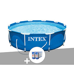 Kit piscine tubulaire Intex Metal Frame ronde 3,05 x 0,76 m + 6 cartouches de filtration