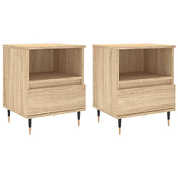 vidaXL Tables de chevet 2 pcs chêne sonoma 40x35x50 cm bois ingénierie