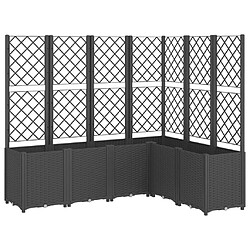 Maison Chic Jardinière,Bac à fleurs avec treillis - pot de fleur noir 160x120x140 cm PP -GKD17255