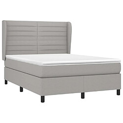 Avis Maison Chic Lit Adulte - Lit simple Lit à sommier tapissier avec matelas moelleux - Meuble de Chambre - Gris clair 140x190cm Tissu -MN65475