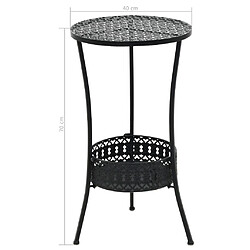 vidaXL Table de bistro Noir 40x70 cm Métal pas cher