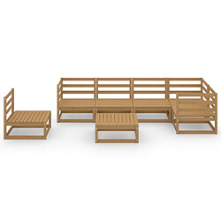 Avis Maison Chic Salon de jardin 7 pcs - Table et chaises d'extérieur - Mobilier/Meubles de jardin Moderne marron miel bois de pin massif -MN77572